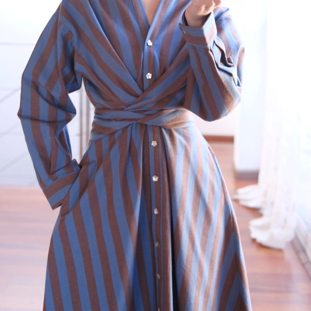 Heinui sashiko embroidered cotton Dress - Picture 2 of 4